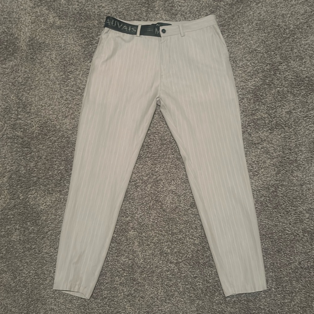 Taupe Pinstripe Trousers (30W)